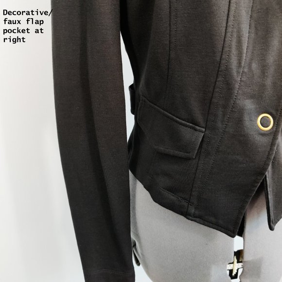 CABI Ponte Knit Moto Jacket Black Style 615 Small - Picture 4 of 14
